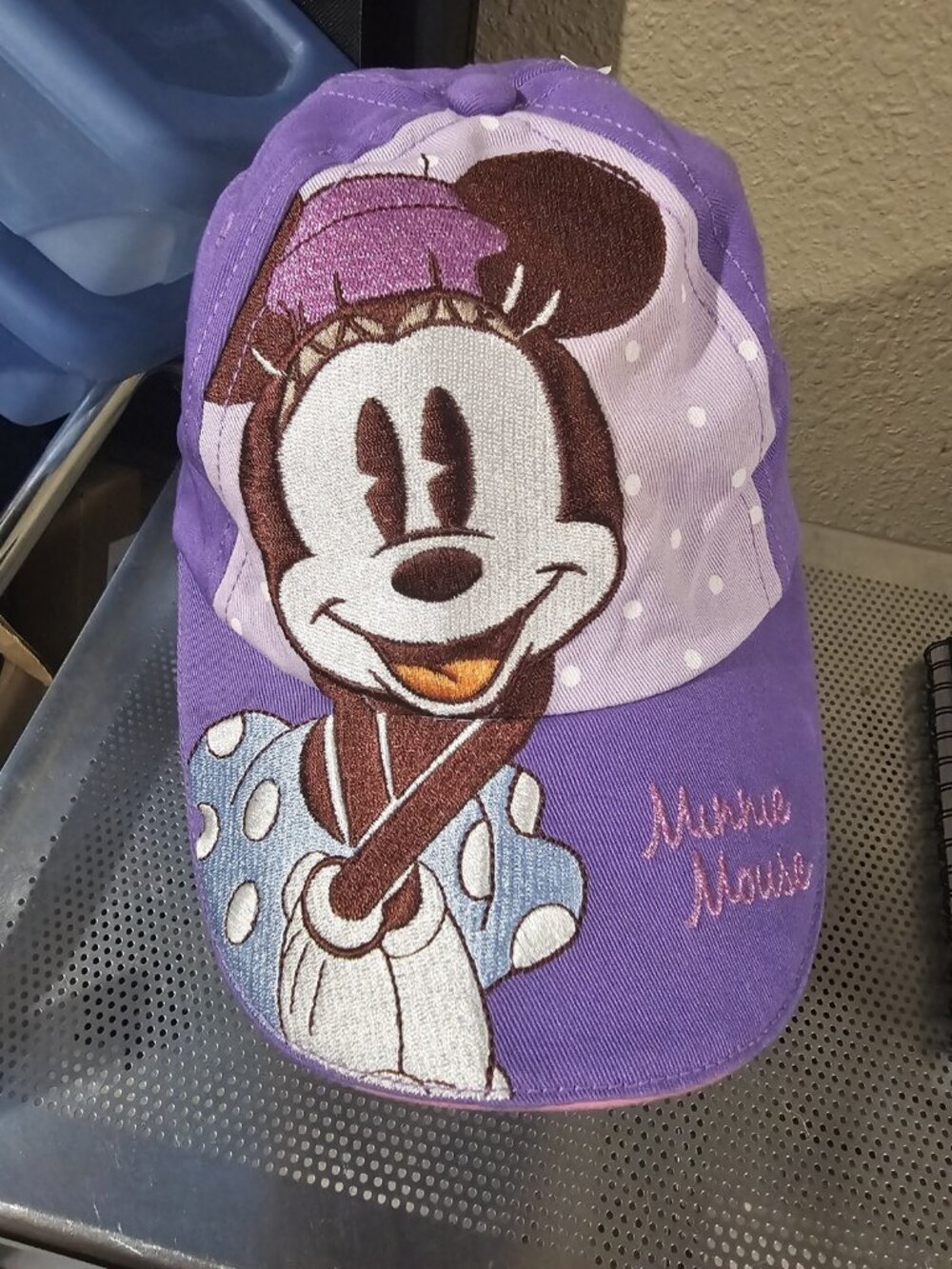 Disney Accessories Minnie Mouse Baseball Cap Purple Adjustable Youth NEW